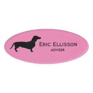 Badge D'identification Cheveux courts Dachshund - Silhouette 1