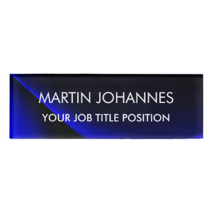 Badge D'identification Chic Elegant Plain Bleu Design