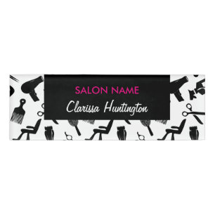 Badge D'identification Chic Hair Stylist Motif Nom personnalisé