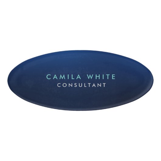 Badge D'identification Chic Night Blue Elegant Professionnel (Devant)