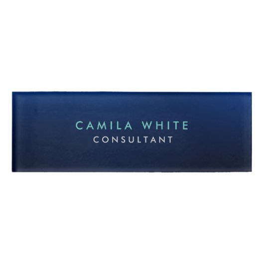 Badge D'identification Chic Night Blue Elegant Professionnel (Devant)
