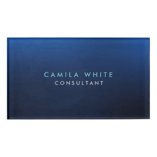 Badge D'identification Chic Night Blue Elegant Professionnel