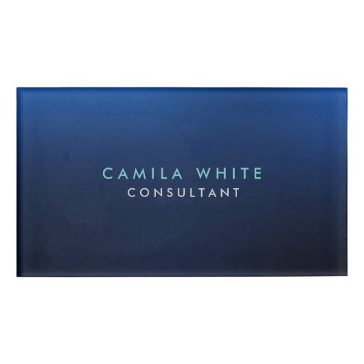 Badge D'identification Chic Night Blue Elegant Professionnel (Devant)