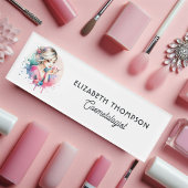 Badge D'identification Chic Watercolor Nail Salon