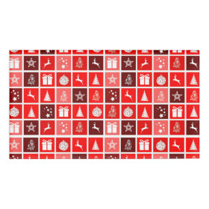 Badge D'identification Christmas Icon Red Squares Holiday Art Classic