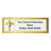 Badge D'identification Church Pastor Classy Or Et Noir (Devant)