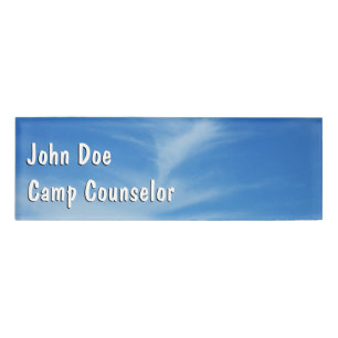 Badge D'identification Ciel bleu avec nuages blancs Abstrait Nature Photo