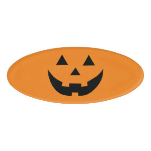 Badge D'identification Citrouille orange amusant Jack-o'-lantern Hallowee