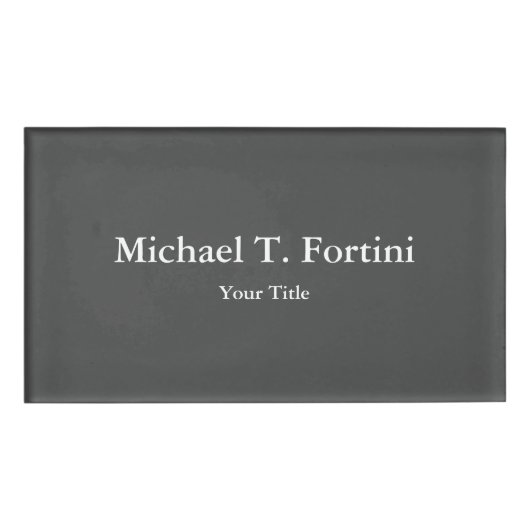 Badge D'identification Classé Unique Grey tendance Élégant (Devant)