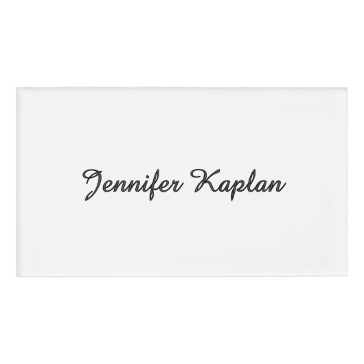 Badge D'identification Classical Handwriting Minimalist Professional (Devant)