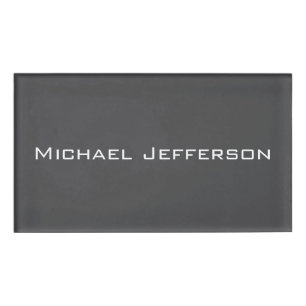 Badge D'identification Classique Créatif Tendance Gris foncé & Blanc