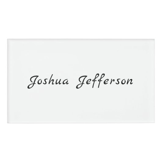 Badge D'identification Classique Professionnel Créatif Noir Blanc (Devant)