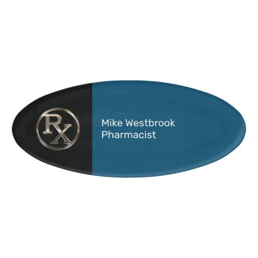 Badge D'identification Classy Pharmist Oval Nom Modèle de conception de b (Devant)