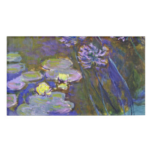 Badge D'identification Claude Monet Water Lilies Agapanthus