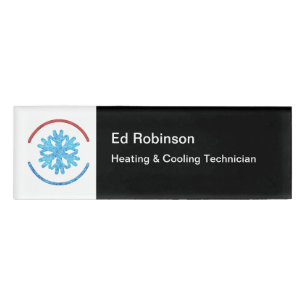 Badge D'identification Climatisation Moderne Logo Personnel Nom Tags