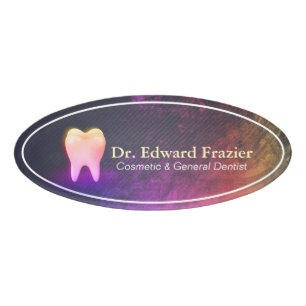 Badge D'identification Clinique dentaire professionnelle Rose Gold Tooth