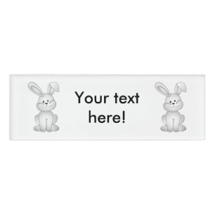 Badge D'identification Clipart blanc de lapin