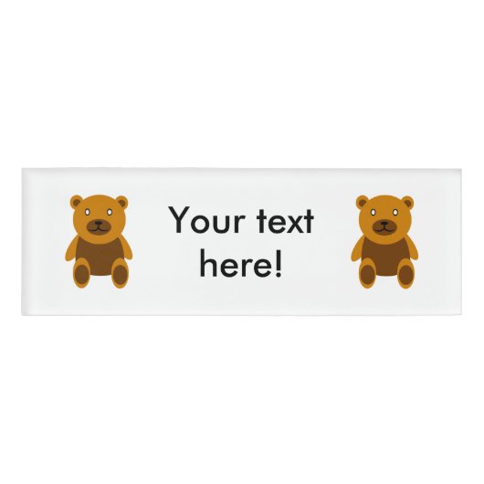 Badge D'identification Clipart Brown de nounours (Devant)