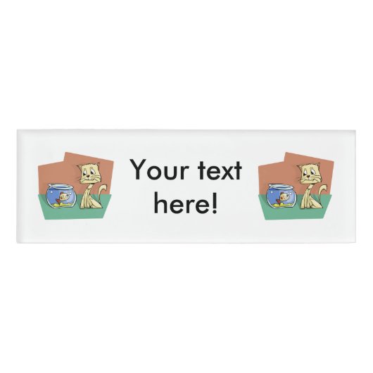 Badge D'identification Clipart de chat et de poisson (Devant)