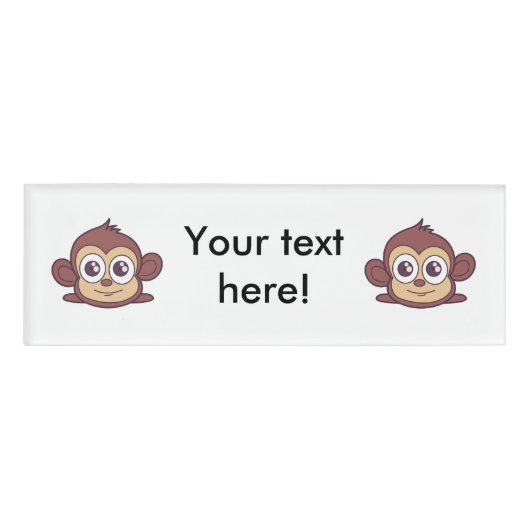 Badge D'identification Clipart de singe mignon (Devant)