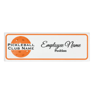 Badge D'identification Club de Pickleball Personnel Personnalisé Balle Or