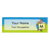 Badge D'identification Cochon avec panneau (Devant)