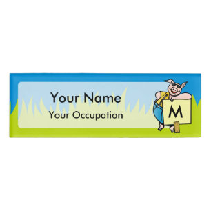 Badge D'identification Cochon avec panneau