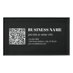 Badge D'identification Code QR personnalisé & Texte rétro-moderne modifia