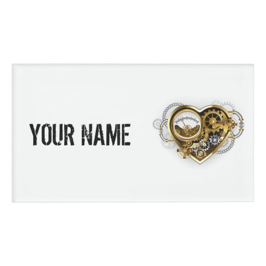 Badge D'identification Coeur vapeur avec un manomètre (Devant)