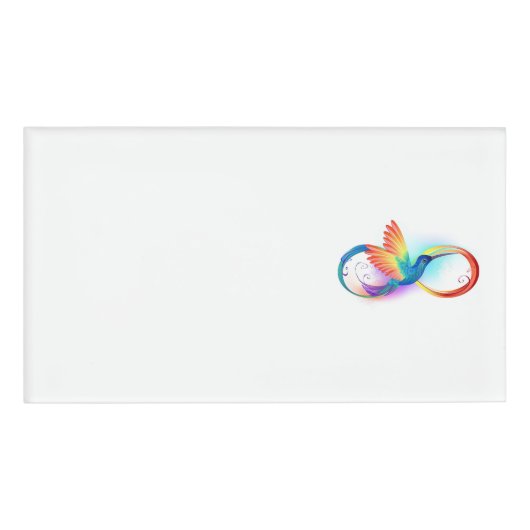 Badge D'identification Colibri arc-en-ciel avec symbole Infinity (Devant)