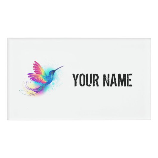 Badge D'identification Colibri arc-en-ciel exotique (Devant)