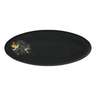 Badge D'identification Colibri noir et or