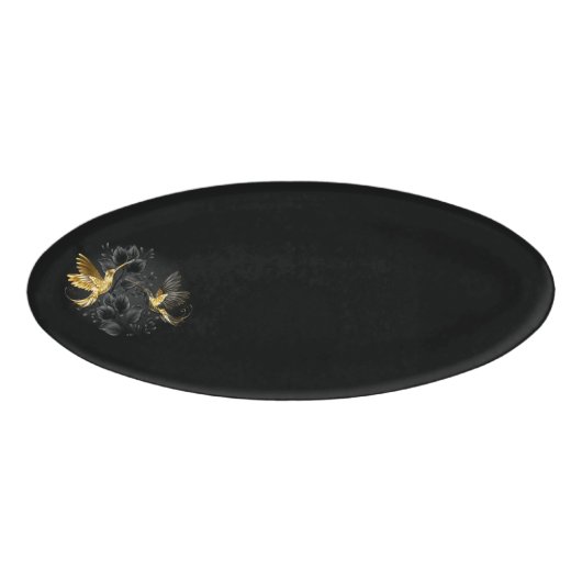 Badge D'identification Colibri noir et or (Devant)