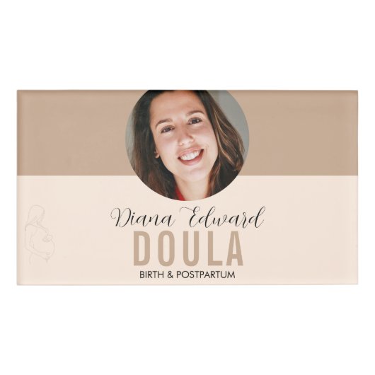 Badge D'identification Conception de photo d'identité de doula minimalist (Devant)
