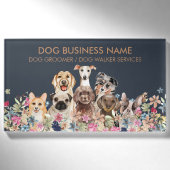 Badge D'identification Conception Fleurs Chiens (Devant)