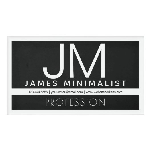 Badge D'identification Conception professionnelle moderne et minimale | N (Devant)