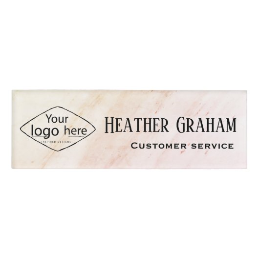 Badge D'identification Conception Rose personnalisée en marbre doré (Devant)