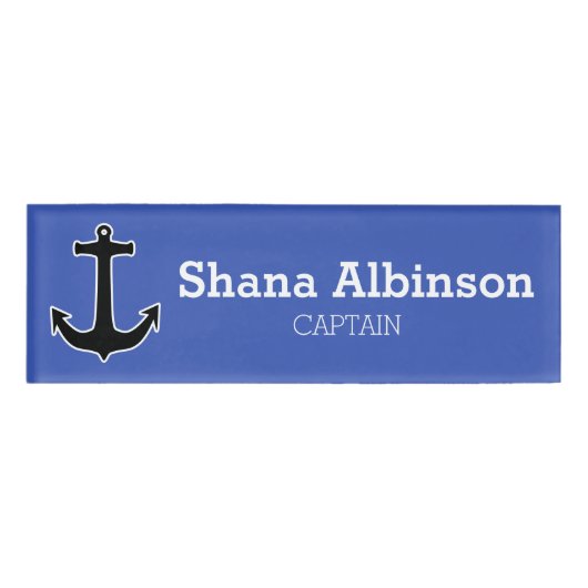 Badge D'identification Contour noir/blanc d'Ancre + vos idées (Devant)