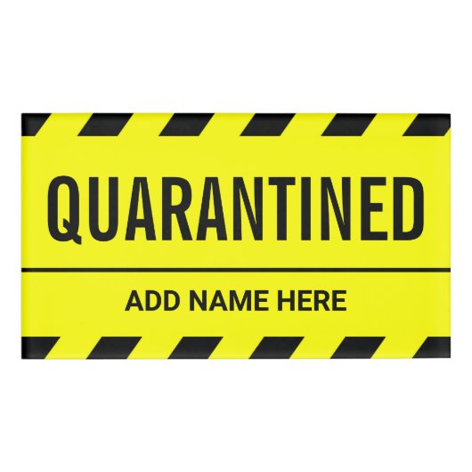 Badge D'identification Coronavirus Auto-isolement Quarantaine (Devant)