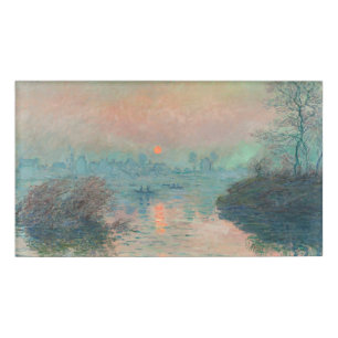 Badge D'identification Coucher de soleil de Monet sur la Seine Impression