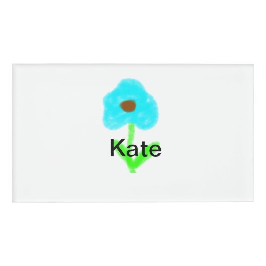 Badge D'identification Couleur d'eau bleu vert ajouter votre nom texte pe (Devant)