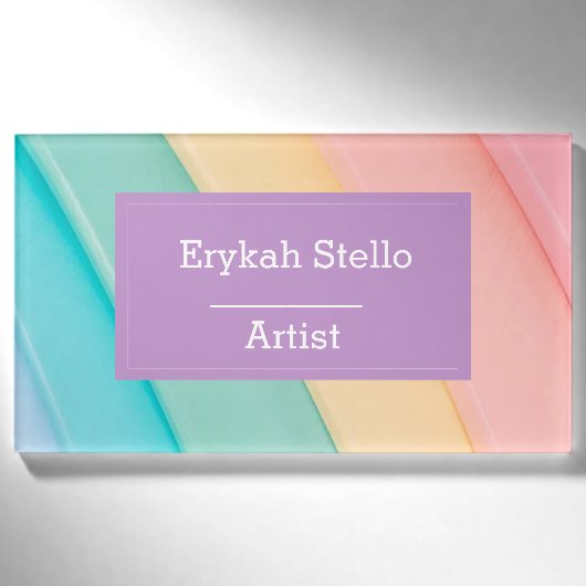 Badge D'identification Couleur mignon courbes motif (Devant)