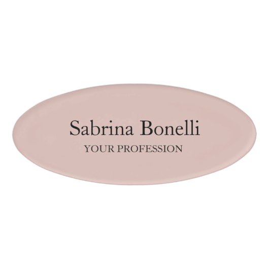 Badge D'identification Couleur or simple Rose unique et élégante (Devant)