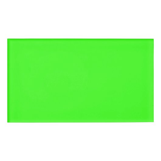 Badge D'identification Couleur solide verte néon | Classique (Devant)