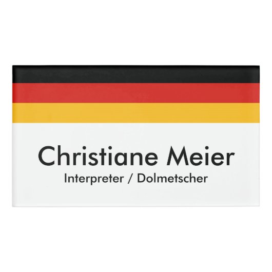 Badge D'identification COULEURS DE DRAPEAU ALLEMANDE + vos idées (Devant)