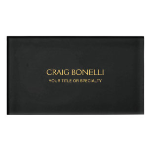 Badge D'identification Couleurs noires d'or clair minimaliste moderne