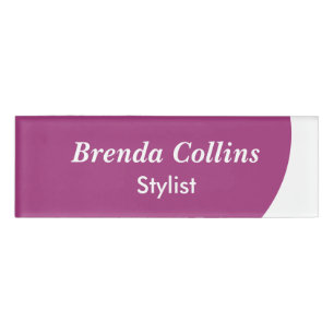 Badge D'identification Courbe violette et blanc