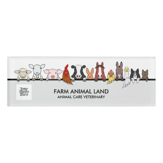 Badge D'identification Cow Farm Animals Vet Logo Pet (Devant)