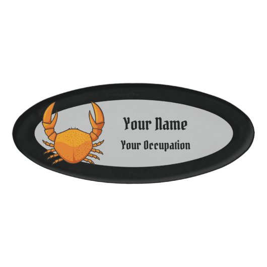 Badge D'identification Crab orange (Devant)