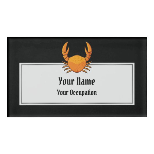 Badge D'identification Crab orange (Devant)